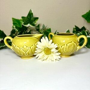 Steubenville Vintage Coffee Tea Sugar Milk Set Woodfield Leaf Design
